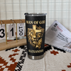 Customer in Austin, Texas wearing Man of God Tumbler Christian Lion Jesus Prayer Hands Gift for Men