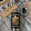 Close-up of Man of God Tumbler Christian Lion Jesus Prayer Hands Gift for Men for streetwear fans in Austin, Texas