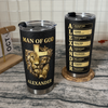 Customer in Austin, Texas wearing Man of God Tumbler Christian Lion Jesus Prayer Hands Gift for Men