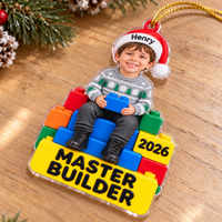 Personalized Master Builder Photo Ornament Custom Name Year Christmas Gift - product view 7