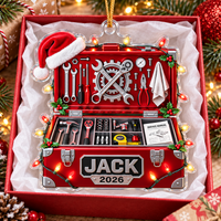 Personalized Mechanic Toolbox Ornament Custom Name Year Christmas Gift - gift presentation