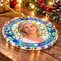 Personalized Memorial Photo Glass Ornament Custom Name Years Keepsake - product view 6