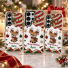 Customer in Austin, Texas wearing Merry Christmas Phone Case Sparkly Reindeer Bling Holiday Gift for Women