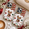 Close-up of Merry Christmas Phone Case Sparkly Reindeer Bling Holiday Gift for Women for streetwear fans in Austin, Texas