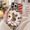 Close-up of Merry Christmas Phone Case Sparkly Reindeer Bling Holiday Gift for Women for streetwear fans in Austin, Texas