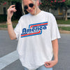 Bojjico America 250 Years Oversized Tee Retro Graphic T-Shirt For Women Y2K Streetwear Vintage Americana Purple Cotton Top 1776-2026 Semiquincentennial Patriotic Independence Day Shirt For Men And Women 4th Of July USA Flag Outfit