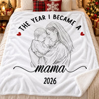 Personalized Mother Baby Photo Blanket Custom Mama Title Year Gift - product view 6