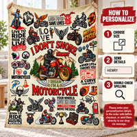 Personalized Motorcycle Blanket Custom Name Biker Rider Gift - personalization options and ordering guide