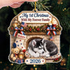 My 1st Christmas With My Forever Family Ornament, Custom Name Dog Keepsake, Personalized Puppy Adopt available at our Austin, Texas warehouse