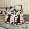 Mystical Black Cat Phone Case Celestial Gothic Witchy Design with Gold Stars Moons Bats for Cat Love on a hanger, ready to ship from Austin, Texas