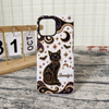 Mystical Black Cat Phone Case Celestial Gothic Witchy Design with Gold Stars Moons Bats for Cat Love available at our Austin, Texas warehouse