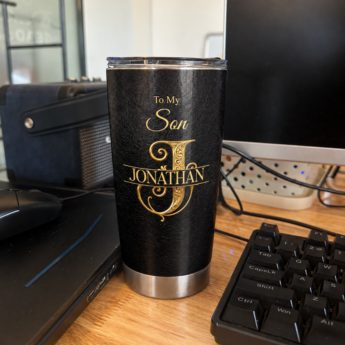 Customer in Austin, Texas wearing Never Forget That I Love You Tumbler Life Is Filled With Hard And Good Times Be The Man I Know Gift 