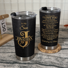 Close-up of Never Forget That I Love You Tumbler Life Is Filled With Hard And Good Times Be The Man I Know Gift  for streetwear fans in Austin, Texas
