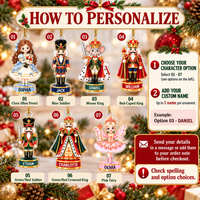 Nutcracker Character Ornament - personalization instructions