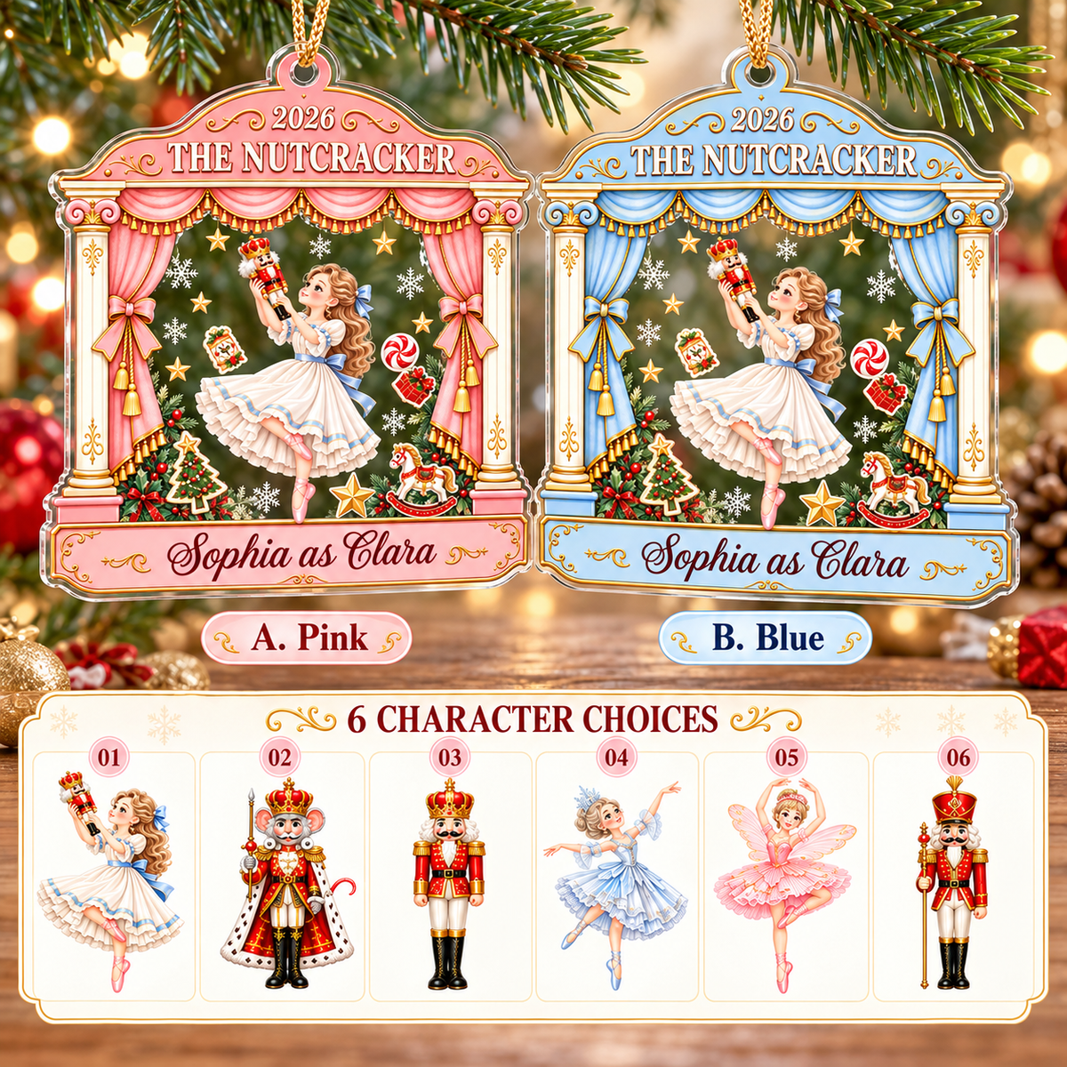 Nutcracker Theatre Ornament - design view