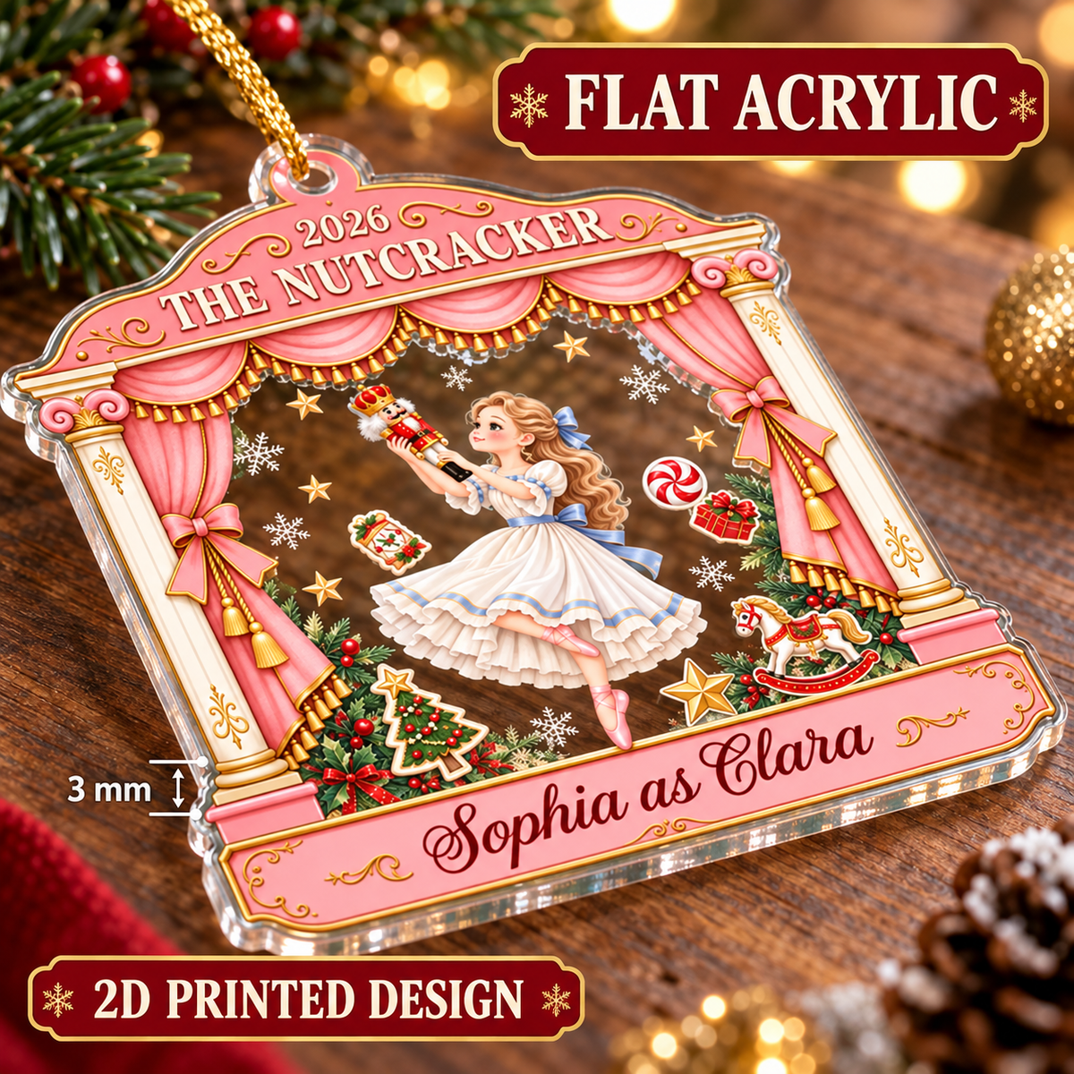 Nutcracker Theatre Ornament - material and thickness