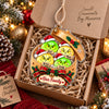 Customer in Austin, Texas wearing Our Family Ornament Personalized Grinch Dim Sum Christmas Gift