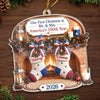 Our First Christmas as Mr. & Mrs. America's 250th Year Ornament, Personalized Newlywed Christmas Gif available at our Austin, Texas warehouse