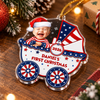 Close-up of Patriotic Baby Carriage Ornament Personalized First Christmas Keepsake for Boys and Girls for streetwear fans in Austin, Texas