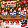 Customer in Austin, Texas wearing Patriotic Baby Carriage Ornament Personalized First Christmas Keepsake for Boys and Girls