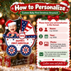 Close-up of Patriotic Baby Carriage Ornament Personalized First Christmas Keepsake for Boys and Girls for streetwear fans in Austin, Texas