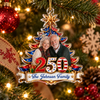 Close-up of Patriotic Christmas Tree Ornament Personalized America 250 Family Keepsake Holiday Gift for streetwear fans in Austin, Texas