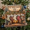 Personalized Christmas Stocking Fireplace Ornament Custom Name Family Holiday Gift on a hanger, ready to ship from Austin, Texas