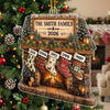Customer in Austin, Texas wearing Personalized Christmas Stocking Fireplace Ornament Custom Name Family Holiday Gift