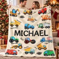 Colorful Construction Vehicles blanket - 07-gift