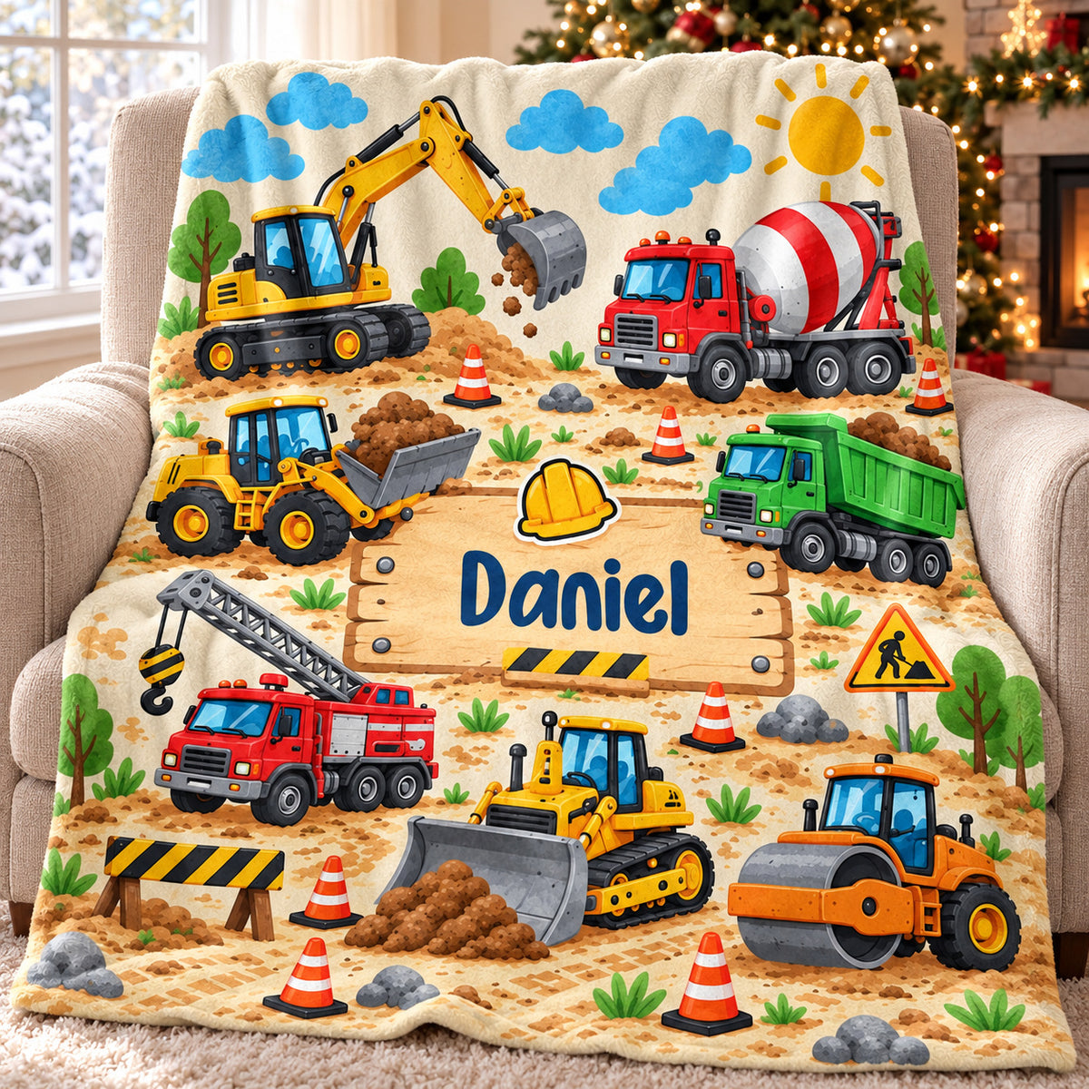 Construction Site Name blanket - main view