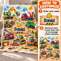 Construction Site Name blanket - how to personalize