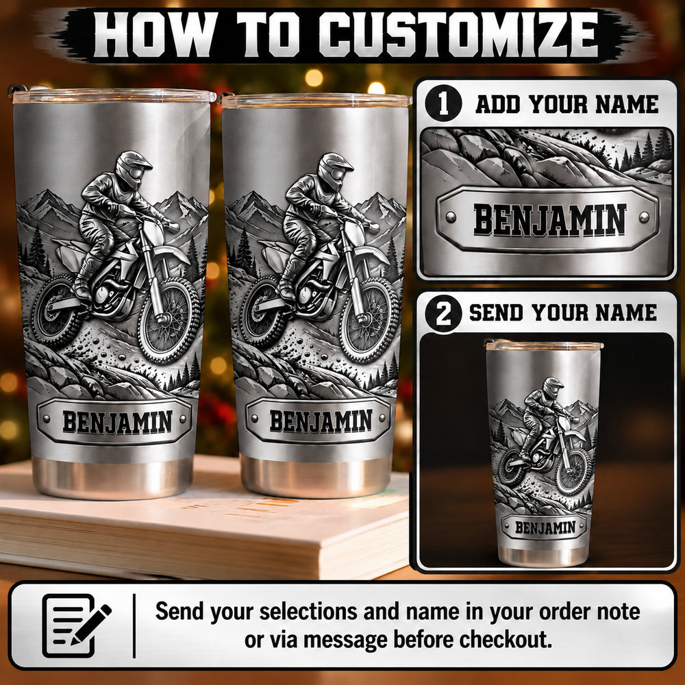Dirt Bike Mountain Rider tumbler - how to personalize