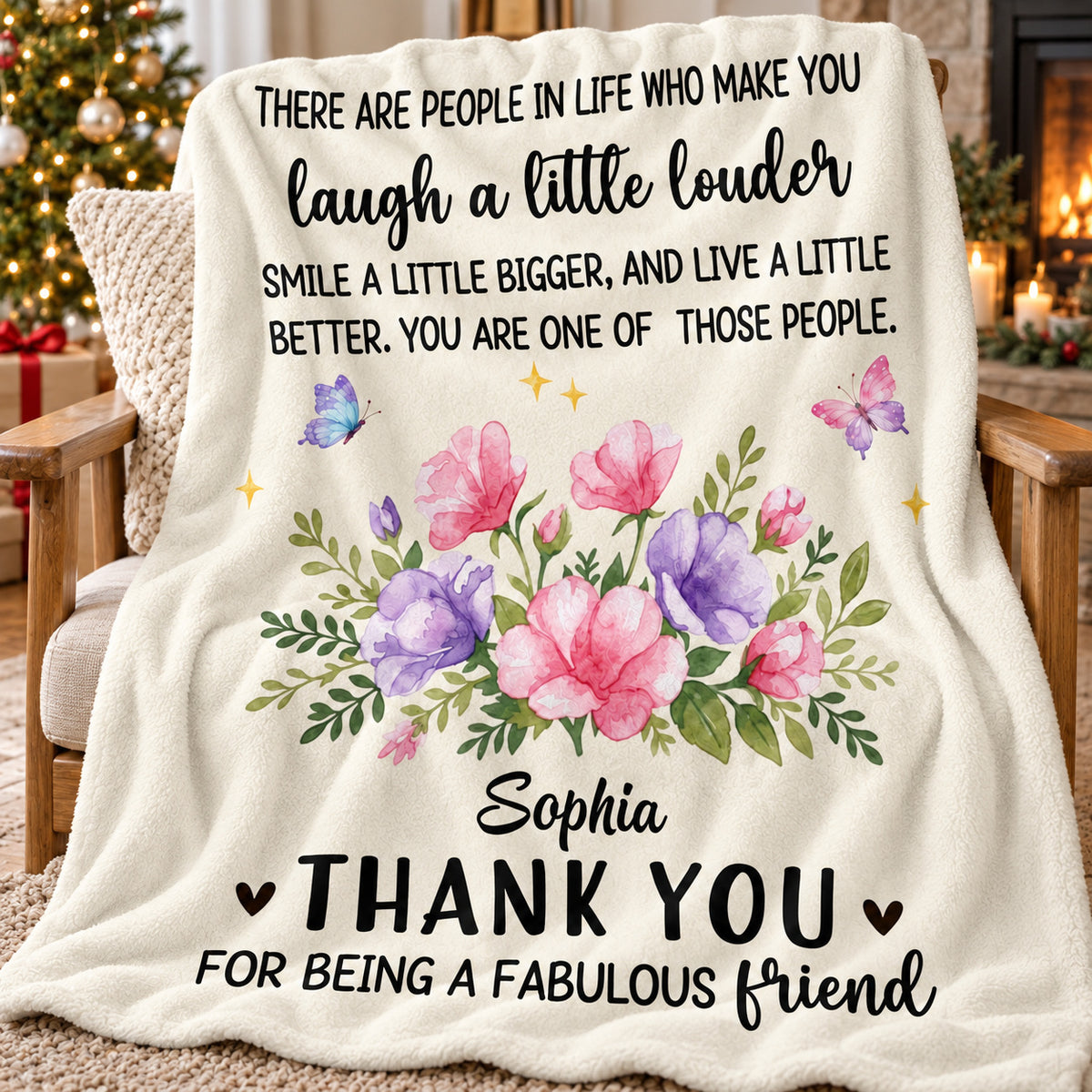 Fabulous Friend Birth Flower blanket - 03-closeup