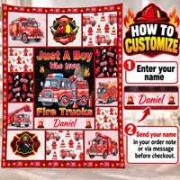 Fire Truck Boy blanket - how to personalize