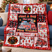 Fire Truck Boy blanket - 04-sofa