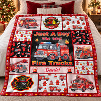Fire Truck Boy blanket - 05-bed