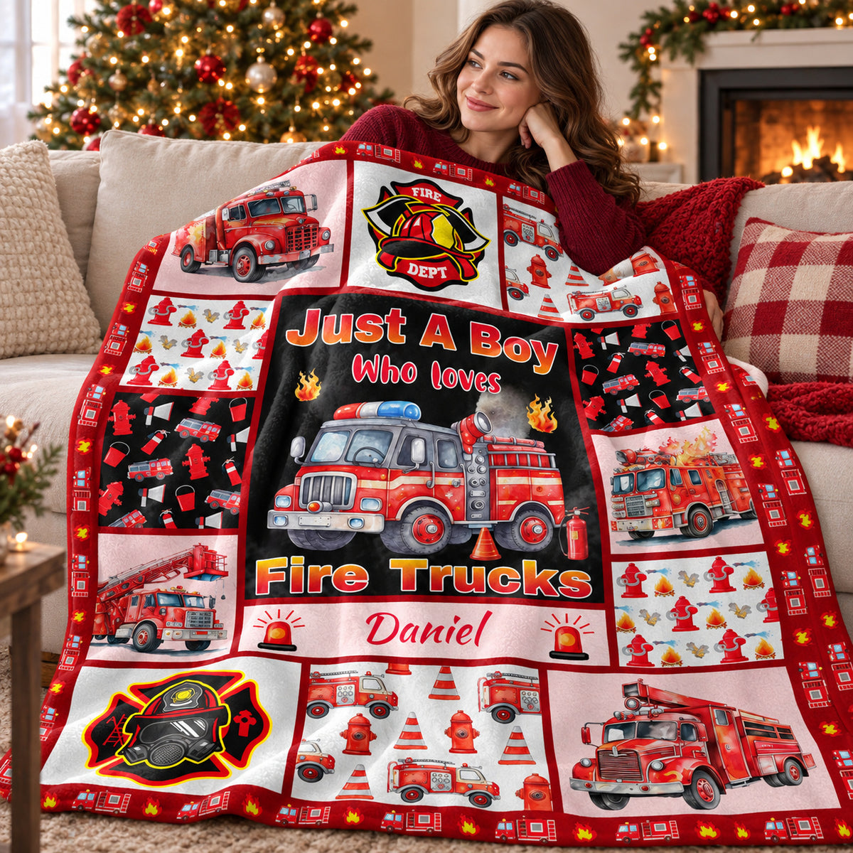 Fire Truck Boy blanket - 06-cozy