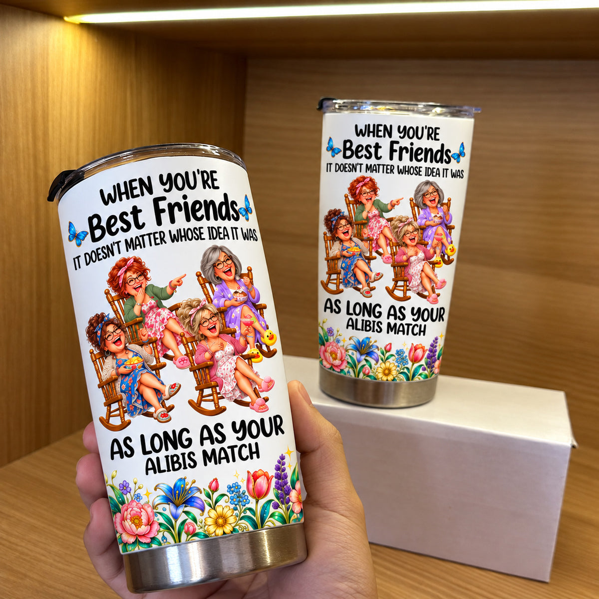 Funny Best Friends Alibis tumbler - 03-held