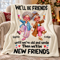 Funny Old Friends Dancing blanket - main view
