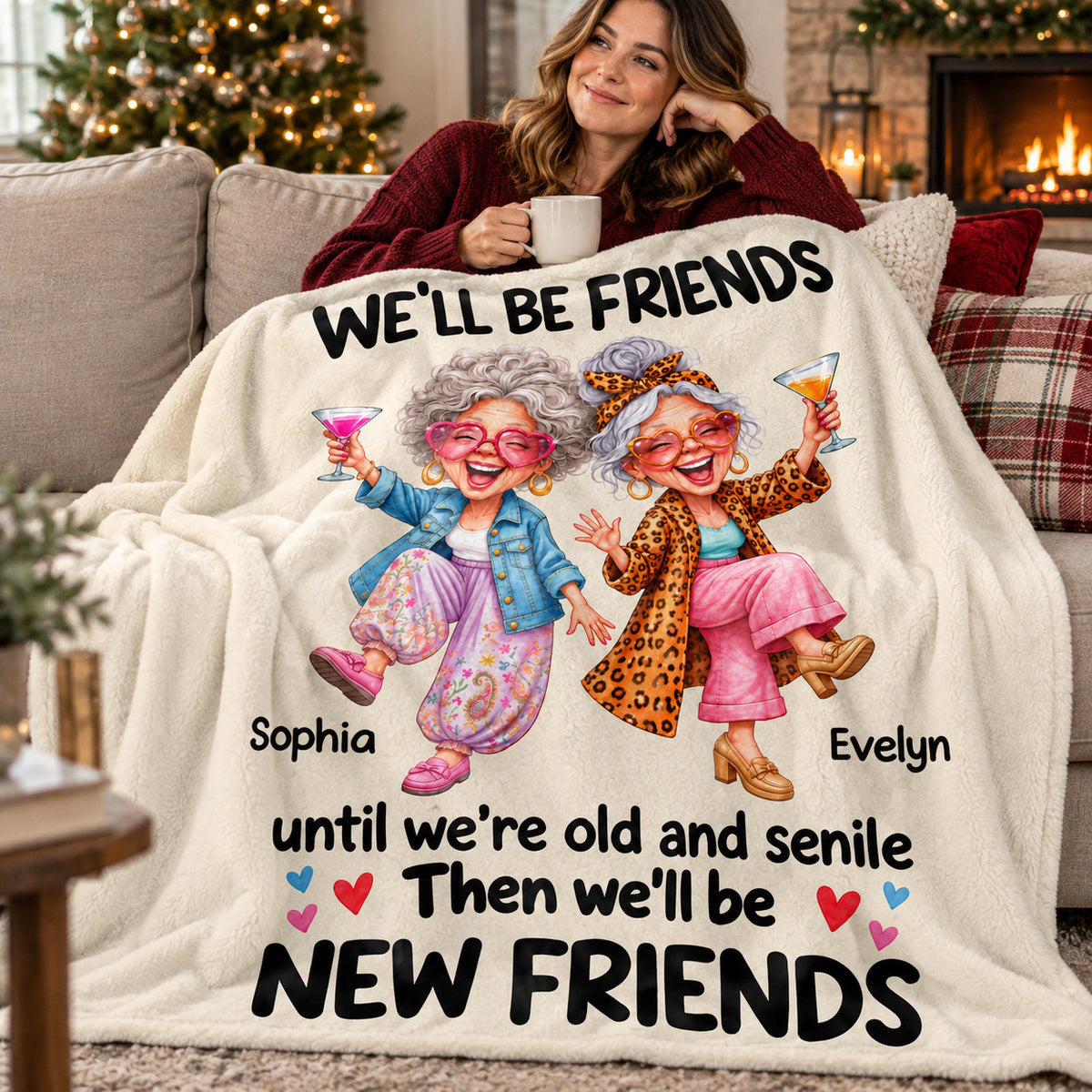 Funny Old Friends Dancing blanket - 06-cozy