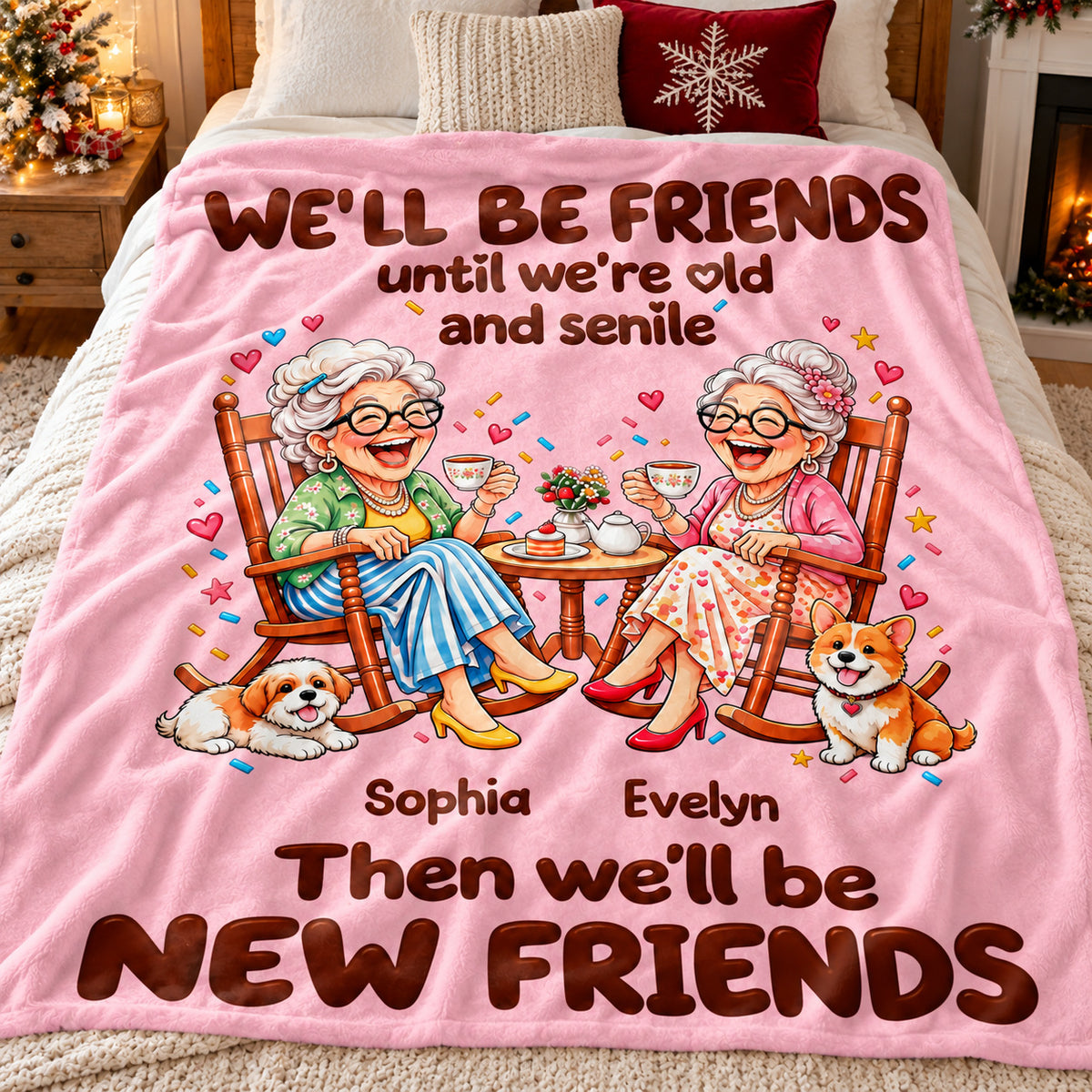 Funny Rocking Chair Friends blanket - 05-bed