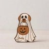 Personalized Ghost Family Wooden Shelf Sitter Custom Name Cute Halloween Mantel Decor