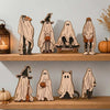 Personalized Ghost Family Wooden Shelf Sitter Custom Name Cute Halloween Mantel Decor