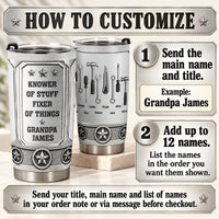 Grandpa Tools Family Names tumbler - how to personalize