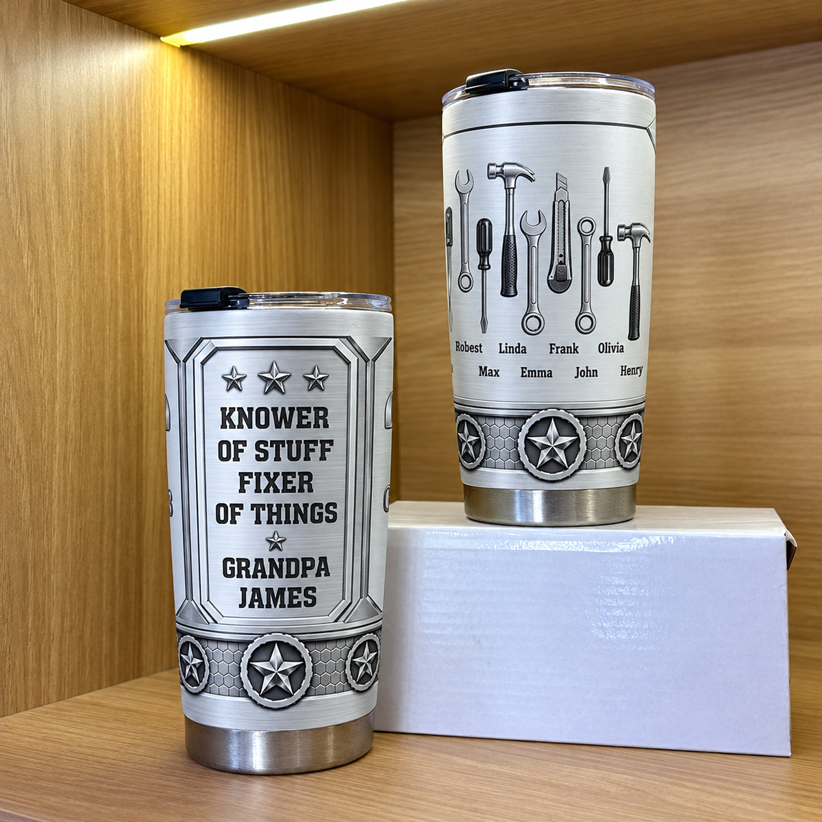 Grandpa Tools Family Names tumbler - 02-shelf