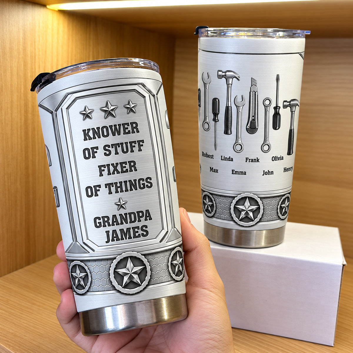 Grandpa Tools Family Names tumbler - 03-held