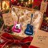 Customer in Austin, Texas wearing Personalized Guitar Christmas Ornament Custom Name Holiday Tree Decor Gift for Music Lovers