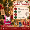 Customer in Austin, Texas wearing Personalized Guitar Christmas Ornament Custom Name Holiday Tree Decor Gift for Music Lovers