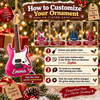 Close-up of Personalized Guitar Christmas Ornament Custom Name Holiday Tree Decor Gift for Music Lovers for streetwear fans in Austin, Texas