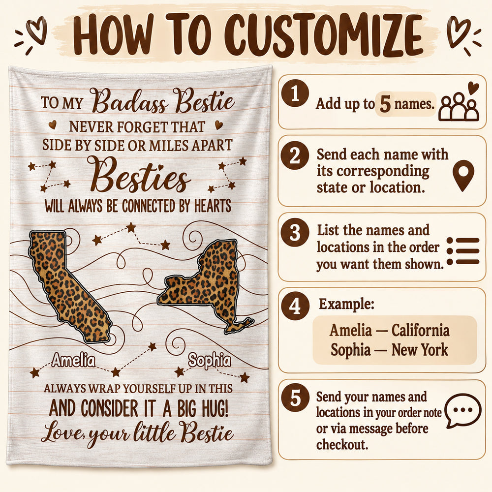 Long Distance Leopard States blanket - how to personalize